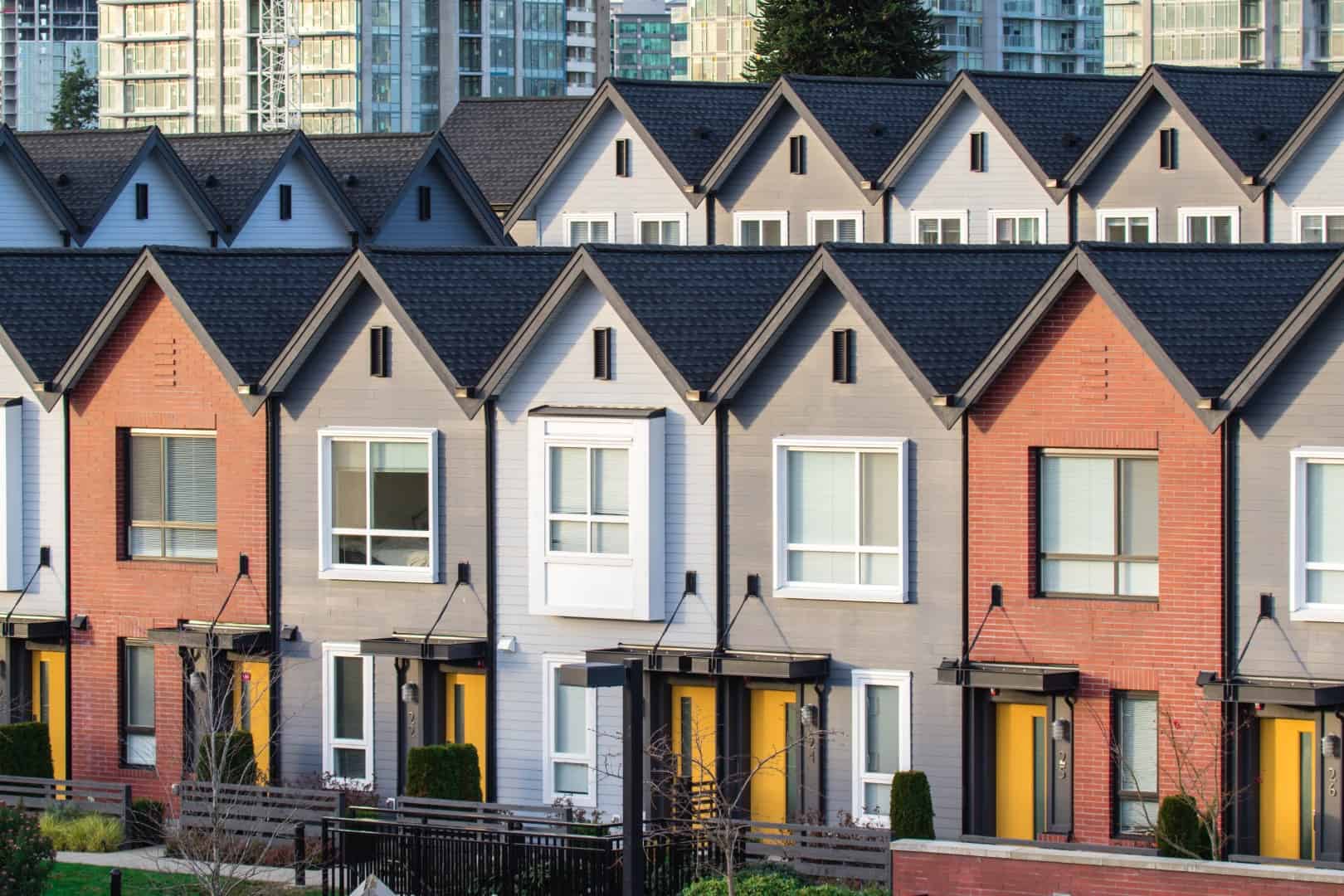 Row of townhouses in Vancouver